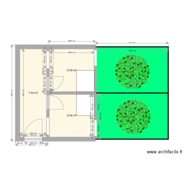 Chenil double. Plan de 0 pièce et 0 m2