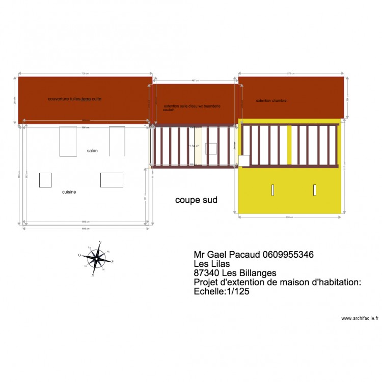 coupe sud. Plan de 0 pièce et 0 m2