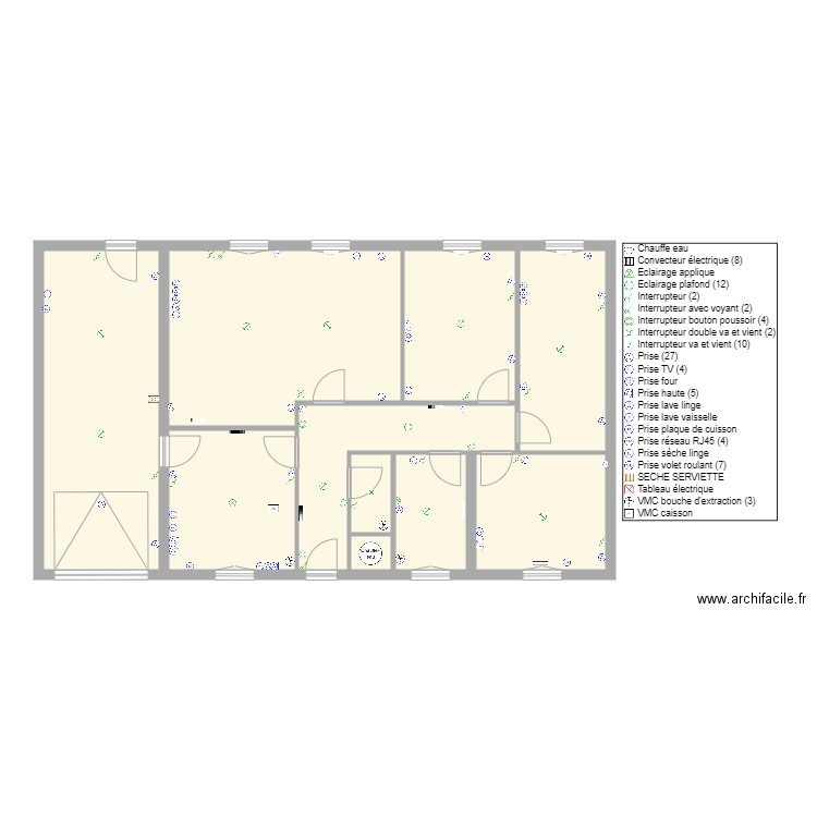 BUGNICOURT. Plan de 9 pièces et 112 m2