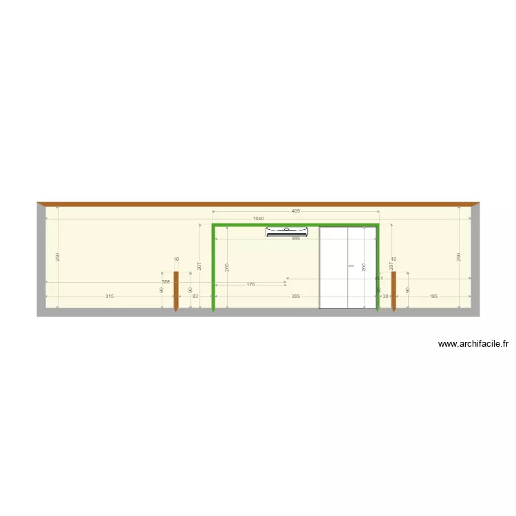 Bureaux toit nord. Plan de 