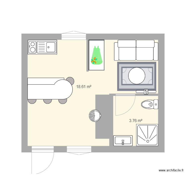 Chambre à four sans étage V3. Plan de 0 pièce et 0 m2