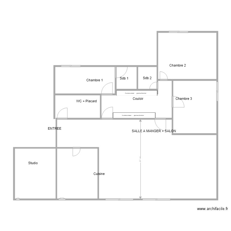 12LECLERC. Plan de 9 pièces et 121 m2