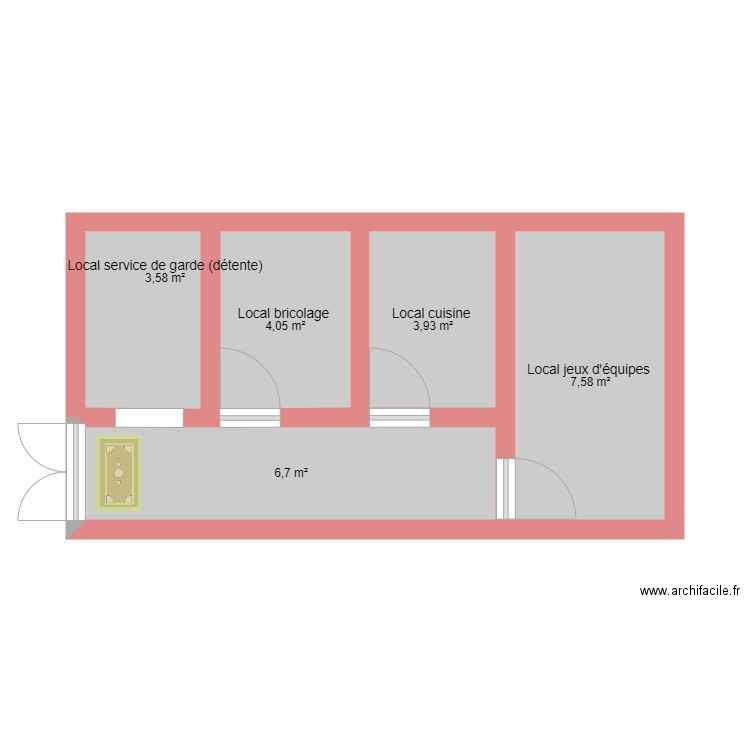 4 locaux sdg. Plan de 0 pièce et 0 m2