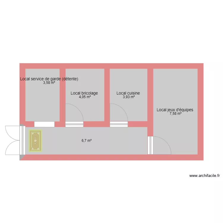 4 locaux sdg. Plan de 