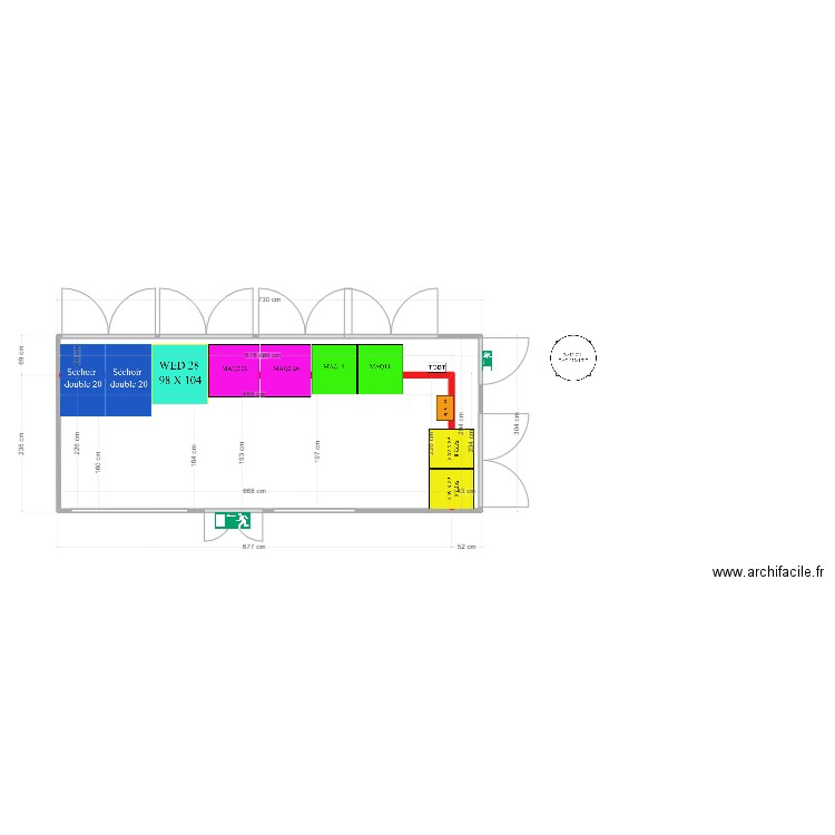 PROJET PIRES TROYES. Plan de 2 pièces et 20 m2