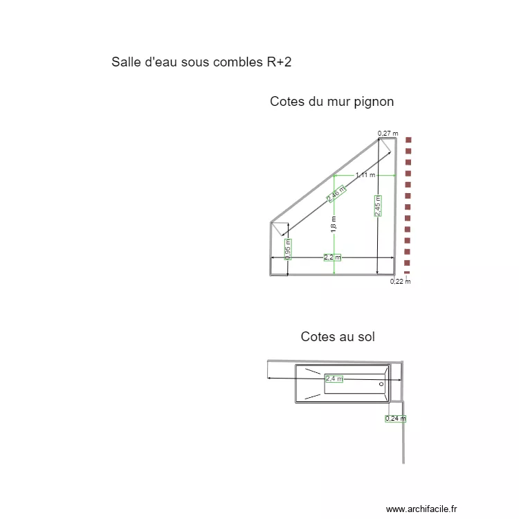 salle d'eau. Plan de salle d'eau. Plan de