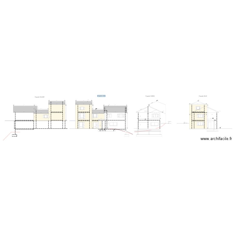 colombani élévation façade NORD. Plan de 0 pièce et 0 m2