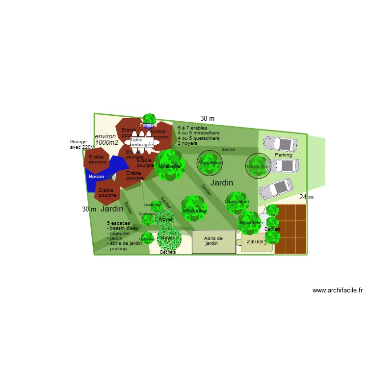 Am&eacute;nagement jardin 16. Plan de 