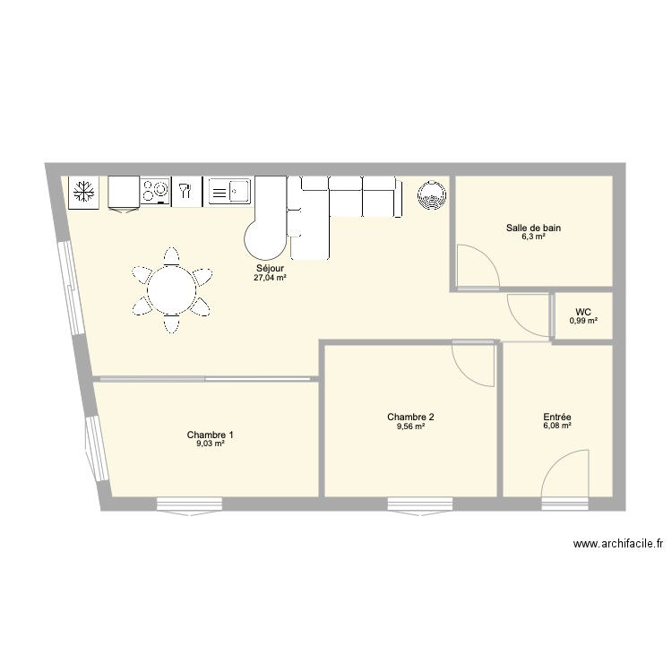 Appartement à rénover Plan B. Plan de 0 pièce et 0 m2