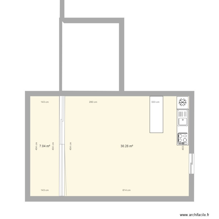 ideal MK I. Plan de 2 pièces et 37 m2