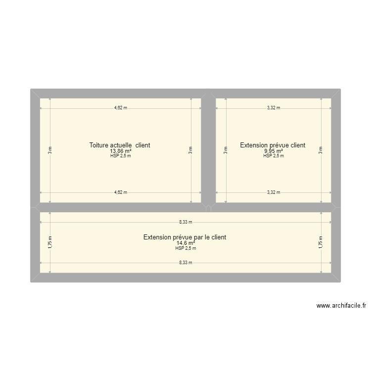 Goupil Michel 28240. Plan de 3 pièces et 38 m2