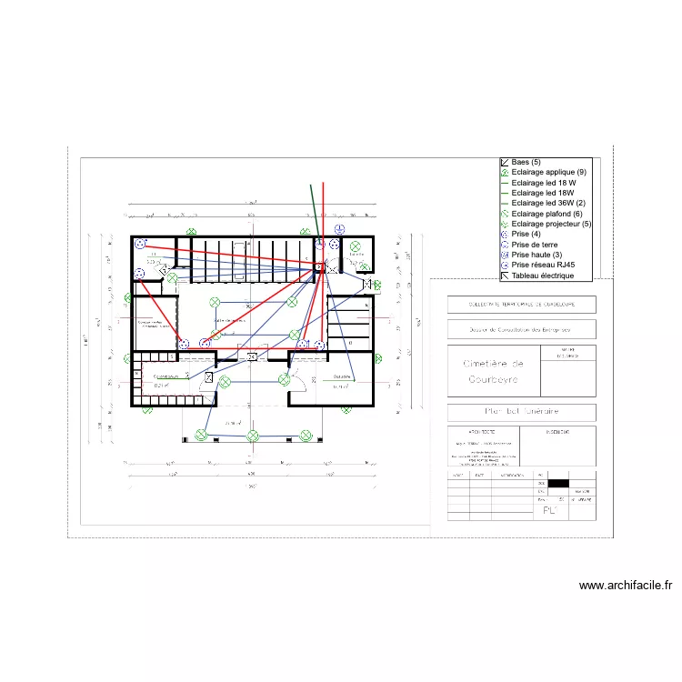 Plan Bat fun&eacute;raire . Plan de 