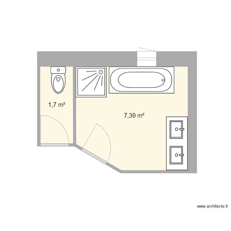 salle de bain. Plan de 0 pièce et 0 m2