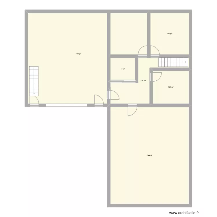 de base 1. Plan de 6  et 167 m²