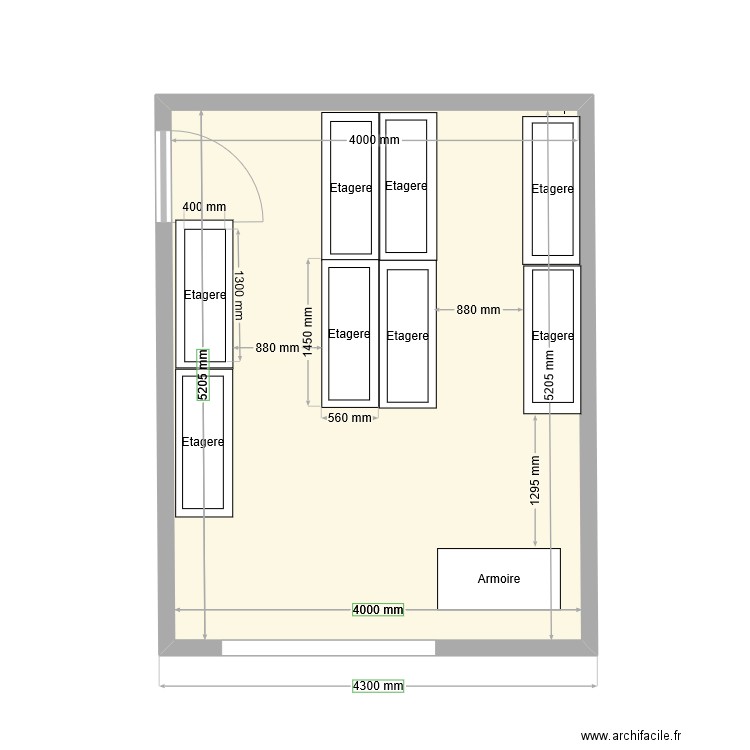Plan peinture A23 avec aménagements. Plan de 0 pièce et 0 m2