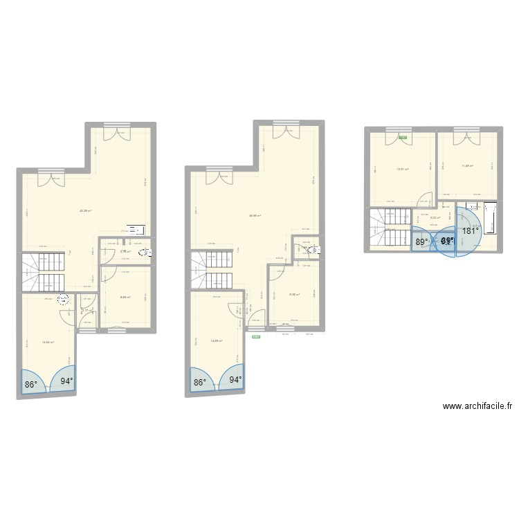 plan 1. Plan de 15 pièces et 185 m2