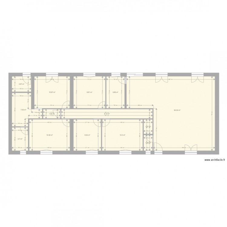 Plan maison et new extension avec cotes. Plan de 0 pièce et 0 m2