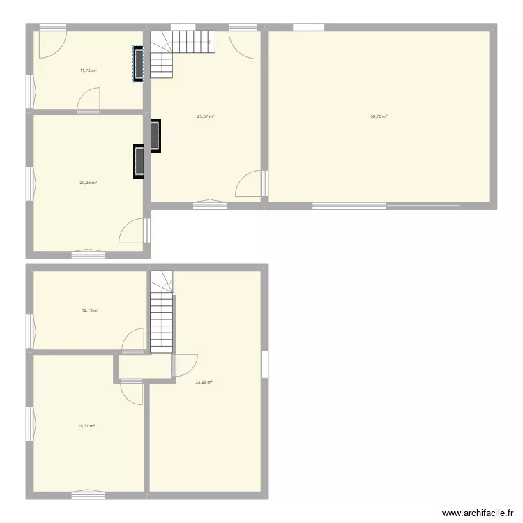 Poublaie chambre de chasse. Plan de 