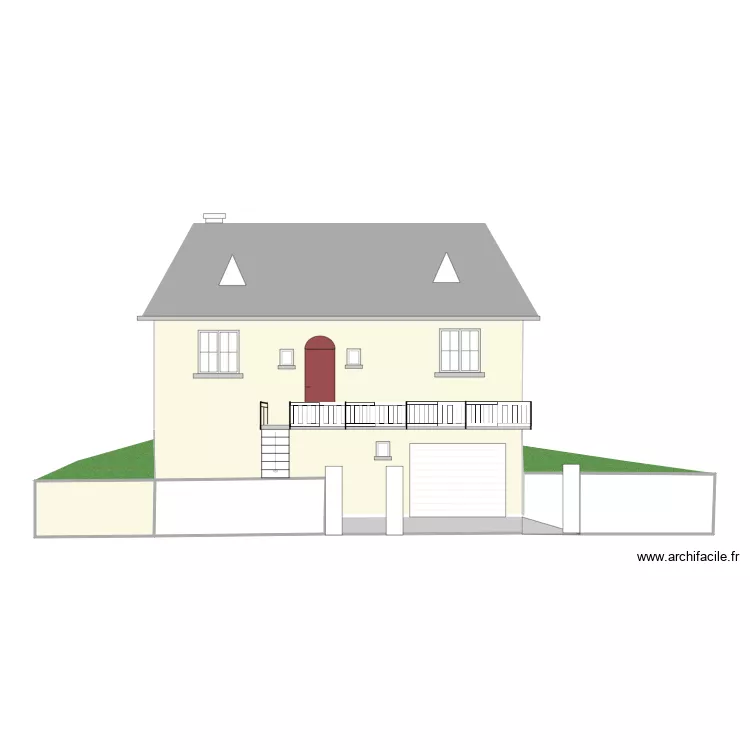 Fa&ccedil;ade Nord. Plan de 