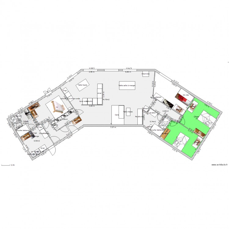 maison en v 2. Plan de 0 pièce et 0 m2