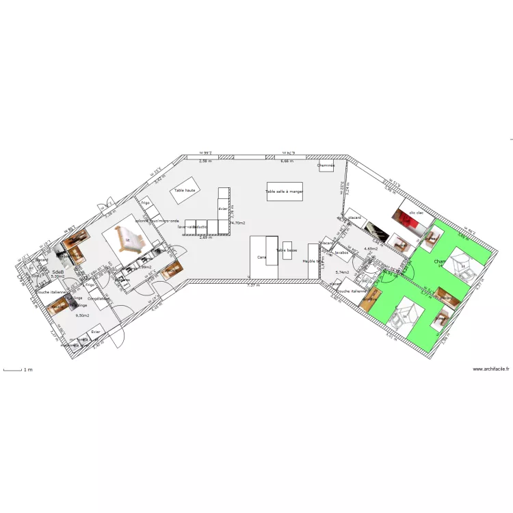 maison en v 2. Plan de 