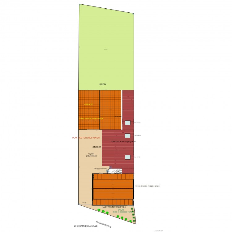 plan des façades après 20 chemin de la salle. Plan de 0 pièce et 0 m2