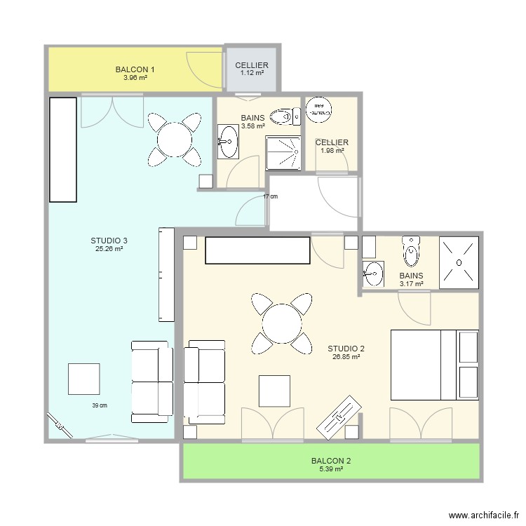 Studios Ondorio. Plan de 0 pièce et 0 m2