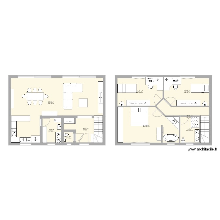 Version 120 m2  RDC. Plan de 0 pièce et 0 m2