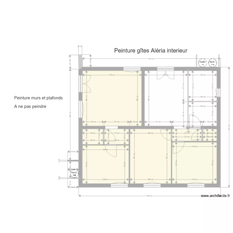 G&icirc;tes peinture. Plan de 