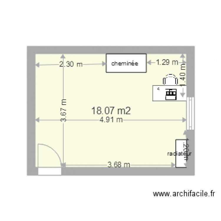 PIECE  grise version bureau. Plan de 0 pièce et 0 m2