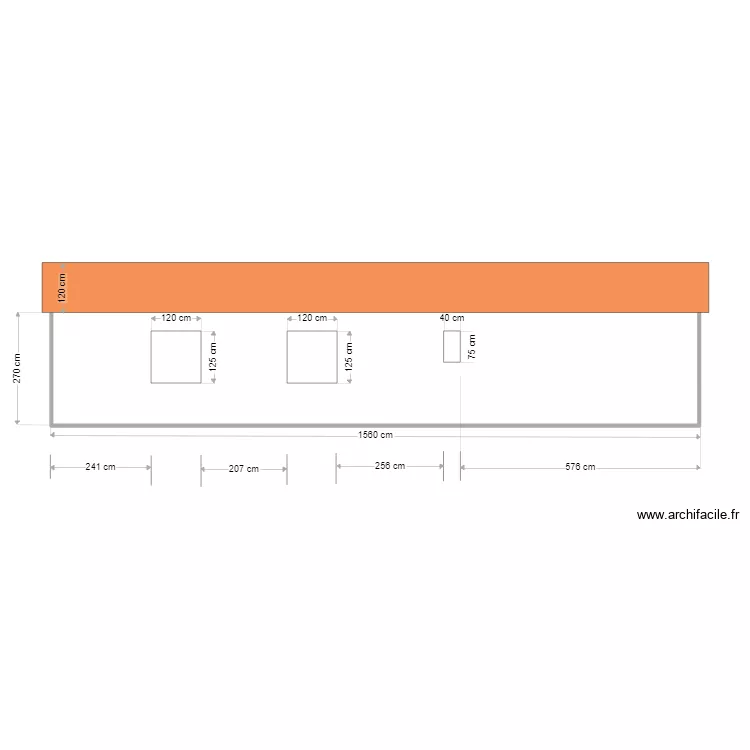 vue ouest maison du moulinas. Plan de 
