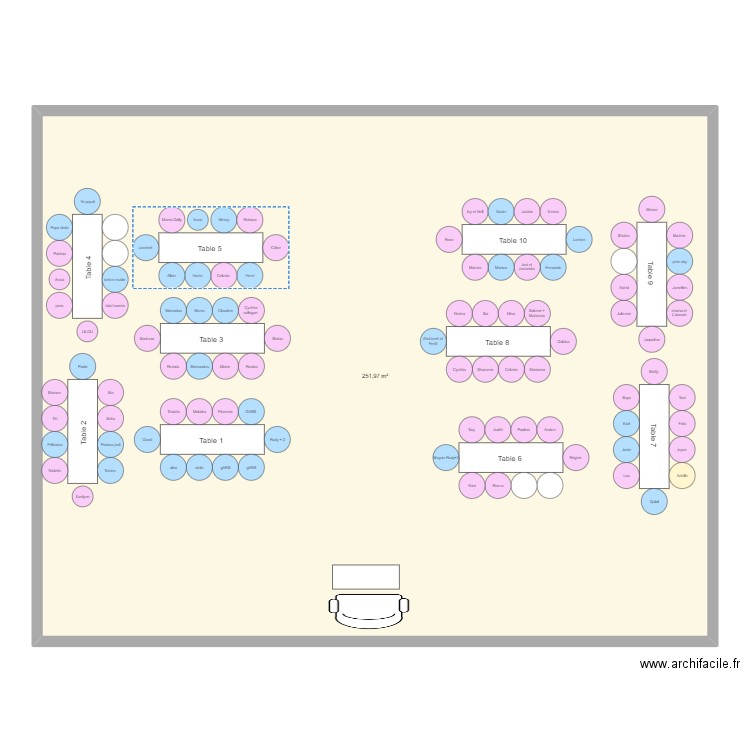 plan 20 th. Plan de 1 pièce et 252 m2