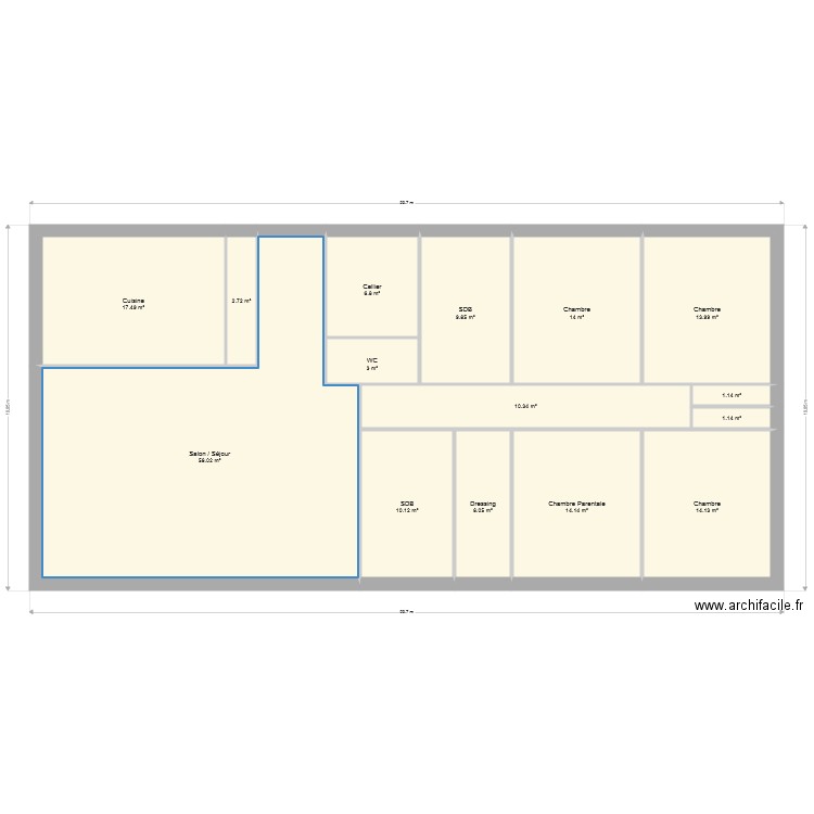 187m2 Maison architecte. Plan de 0 pièce et 0 m2