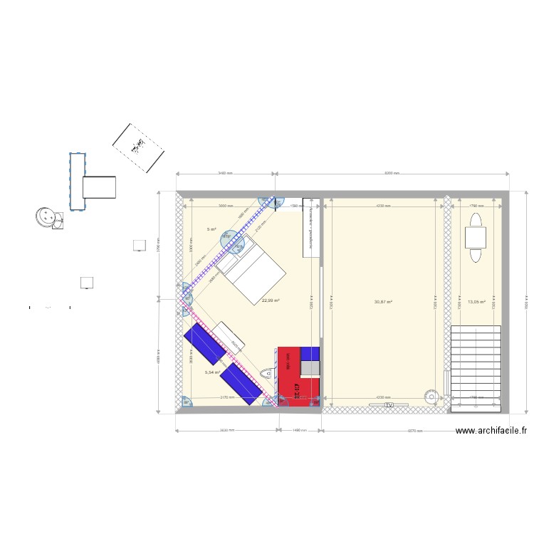 PROJET 4 CHAMBRE DANS COMBLES4. Plan de 0 pièce et 0 m2