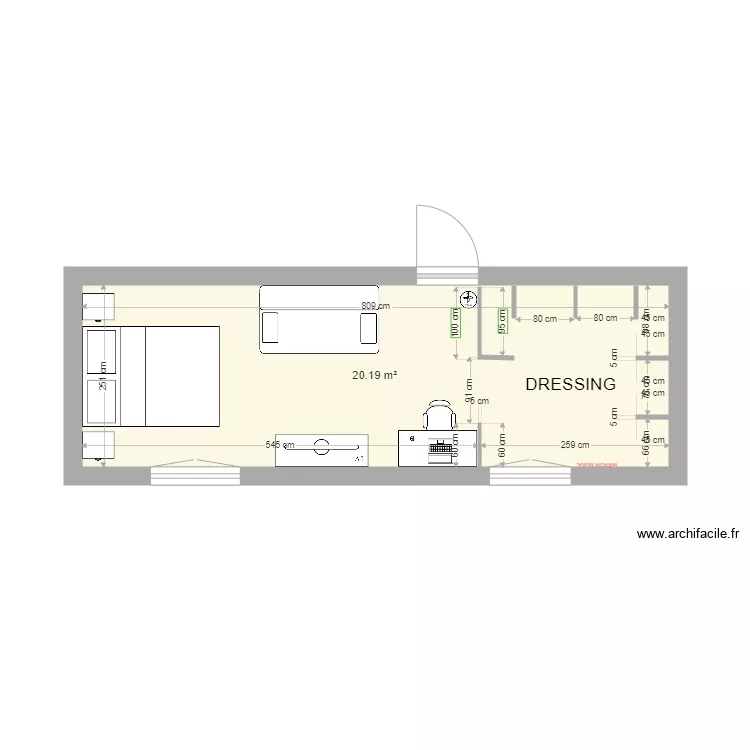 CHAMBRE WILL. Plan de CHAMBRE WILL. Plan de