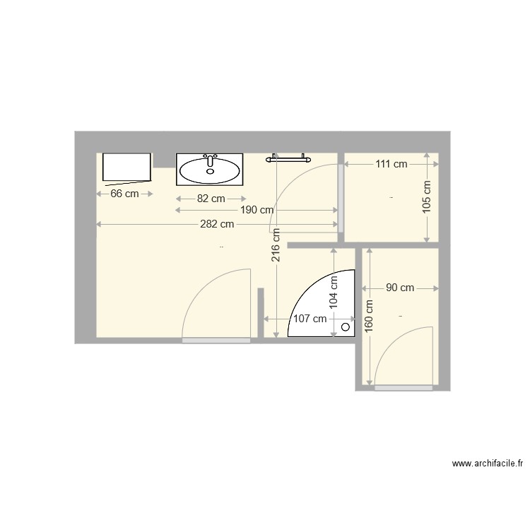 SdB St Bonnet. Plan de 0 pièce et 0 m2