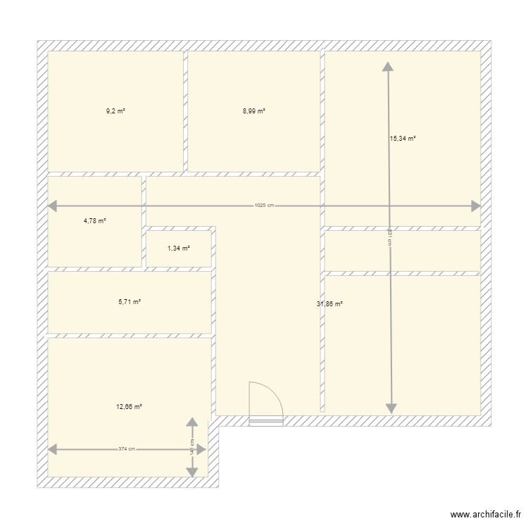 VOCANSON PLAN 1IER. Plan de 8 pièces et 90 m2