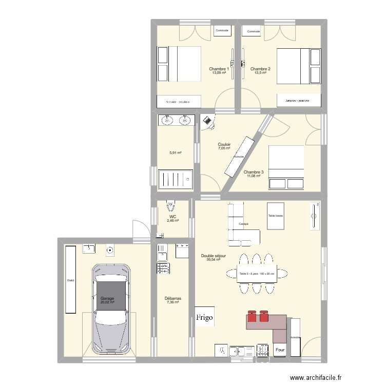 maison plain pied. Plan de 0 pièce et 0 m2