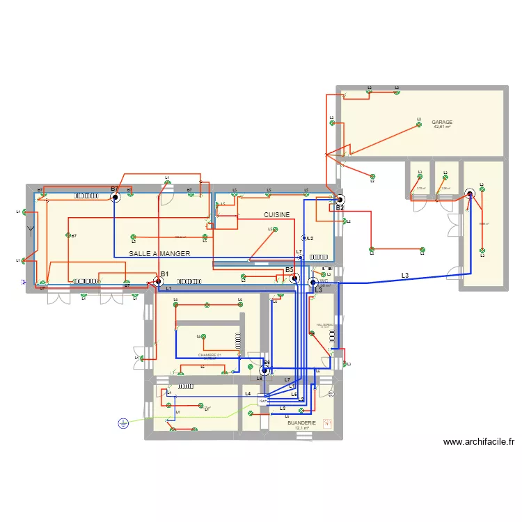 maison clarac ELECTRICITE eclairage RDC. Plan de 0 pièce et 0 m2