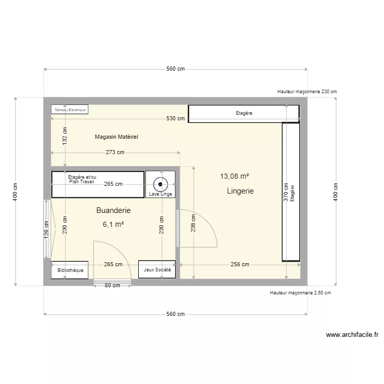 Lingerie Buanderie. Plan de Lingerie Buanderie. Plan de