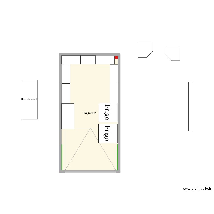 Garage. Plan de 1 pièce et 14 m2