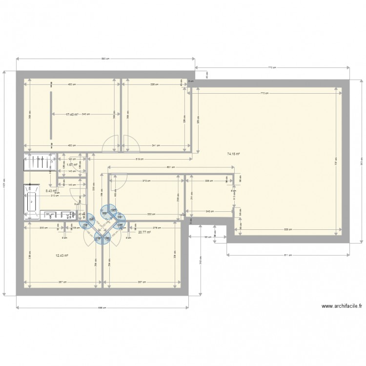 plan cloisons. Plan de 0 pièce et 0 m2