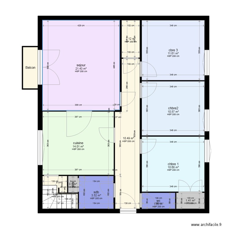 1er etage. Plan de 0 pièce et 0 m2