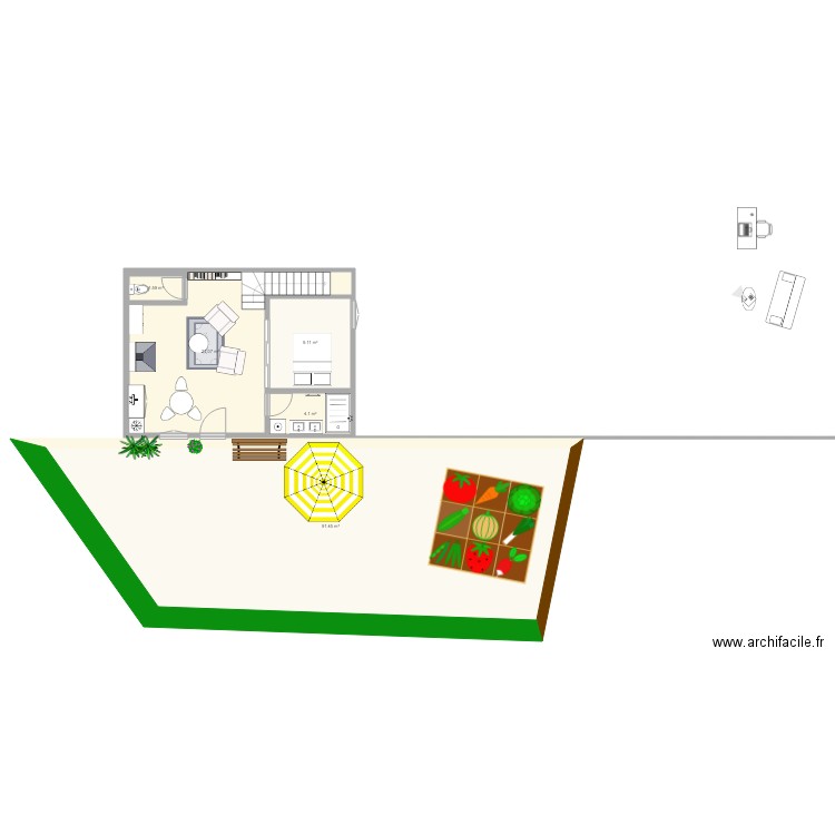 maison bleu 1. Plan de 0 pièce et 0 m2