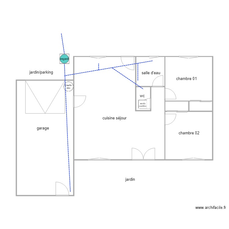 meziere ass. Plan de 8 pièces et 76 m2