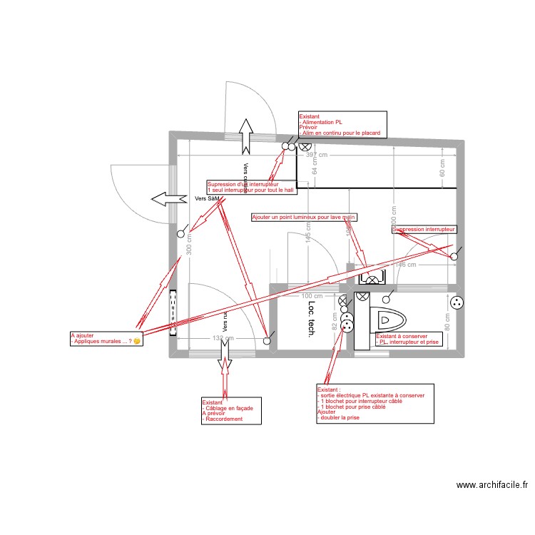 Hall & Vestiaire Elec V.1 - 9/10/23. Plan de 3 pièces et 11 m2