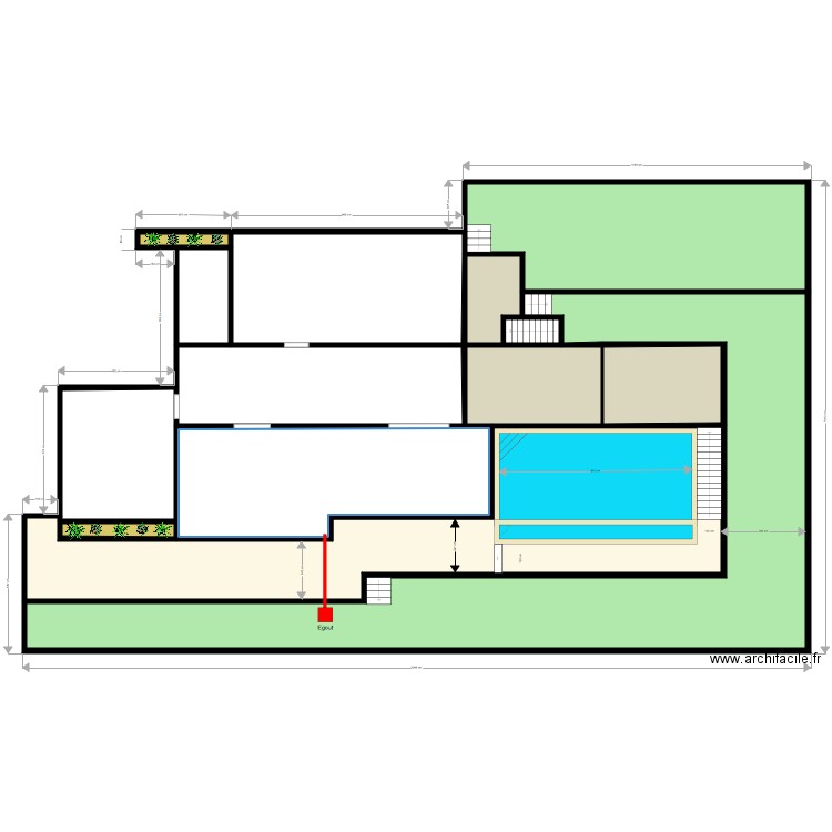 Ext Piscine et retention . Plan de 0 pièce et 0 m2