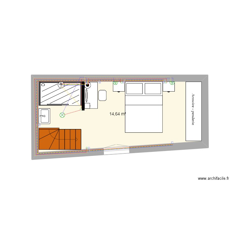 André. Plan de 1 pièce et 15 m2