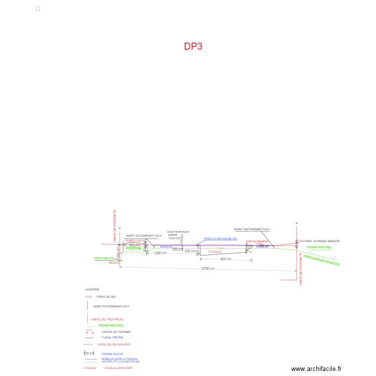 PLAN FRED PISCINE COUPE PISCINE. Plan de 0 pièce et 0 m2