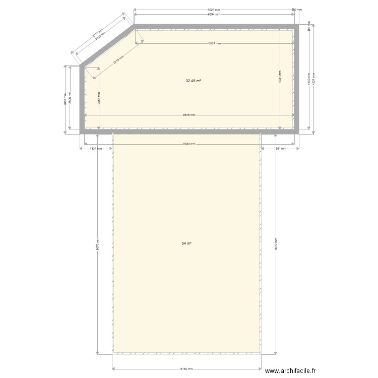 extention 1. Plan de 0 pièce et 0 m2